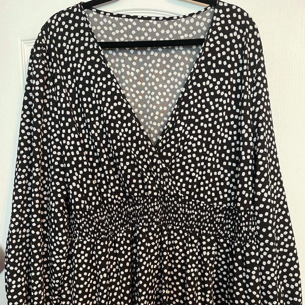 SHEIN Black and White Polka Dot Maxi Dress